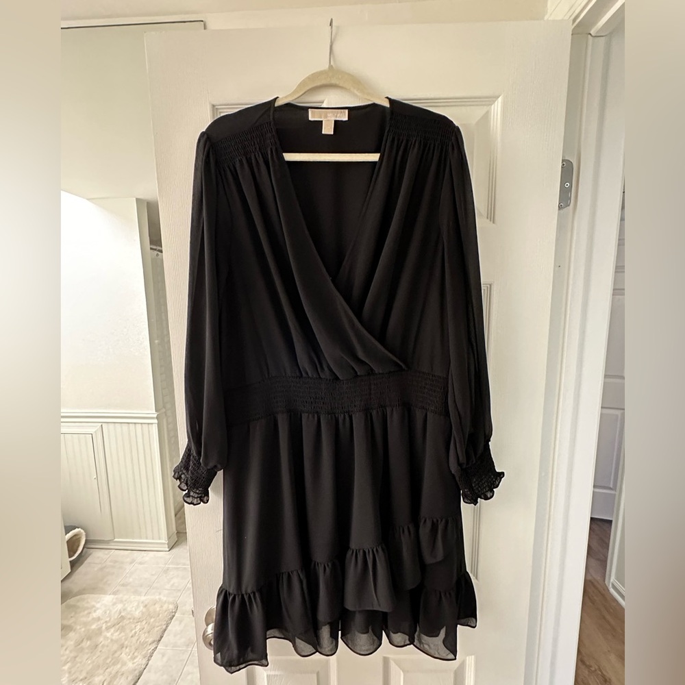 Michael Kors Plus Size Solid Ruffle Dress